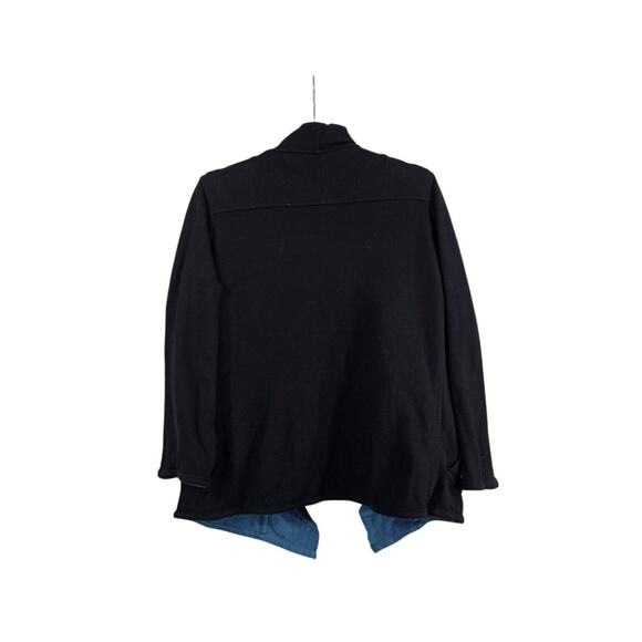 Parsley & Sage Reversible Aqua Blue Black Artsy Boho Knit Cardigan Size Medium - Picture 14 of 16